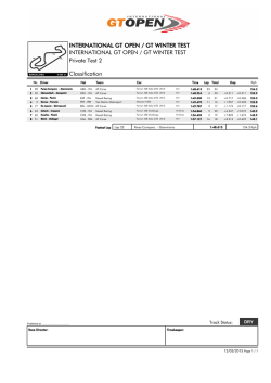 INTERNATIONAL GT OPEN / GT WINTER TEST INTERNATIONAL