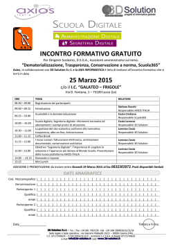 INCONTRO FORMATIVO GRATUITO 25 Marzo 2015