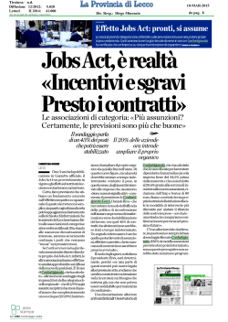 La Provincia di Lecco - Jobs Act