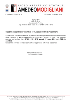 incontro informativo su alcool e sostanze psicotrope