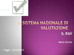 IL SISTEMA DI VALUTAZIONE NAZIONALE