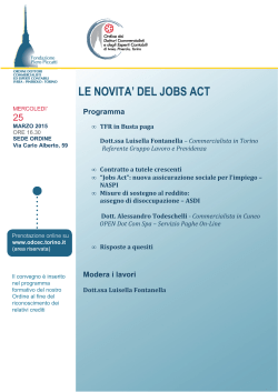 Evento 25 marzo 2015 - Programma dei lavori