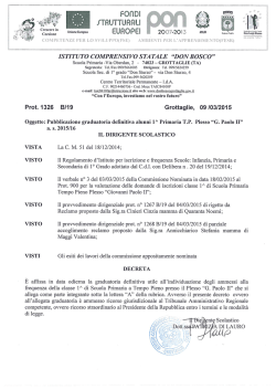 Graduatoria definitiva alunni 1^ Primaria T.P. Plesso "G. Paolo II"