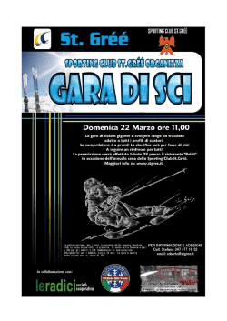 Domenica 22 marzo @11.00 Sporting Club St. Gr&eacute;&eacute; Ski Race. Per i