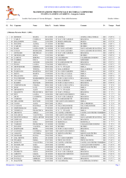 CLASSIFICA D`ARRIVO - Categoria Cadette