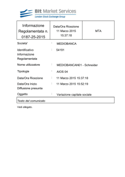 Informazione Regolamentata n. 0187-25-2015