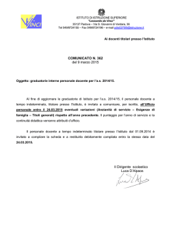 Graduatorie interne personale docente