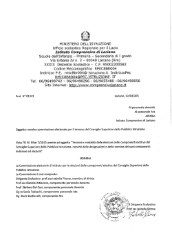 MINISTERO DELL`ISTRUZIONE Ufficio scolastico Regionale per il