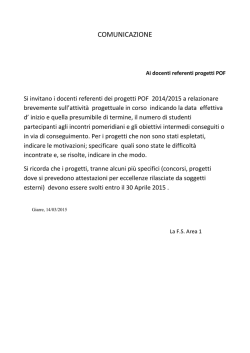 Comunicazione in itinere POF
