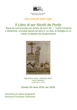 IL LIBRO DI SER NICOLO` DE PORTIS