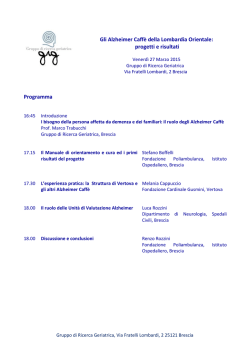 Gli Alzheimer Caff&egrave; della Lombardia Orientale