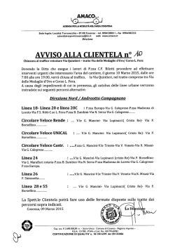 Avviso all`Utenza