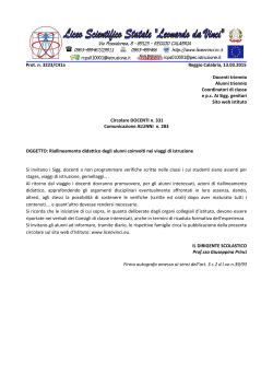 Prot. n. 3223/C41a Reggio Calabria, 13.03.2015 Docenti triennio