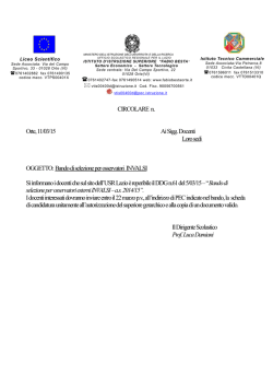 CIRCOLARE n. Orte, 11/03/15 Ai Sigg. Docenti Loro sedi OGGETTO