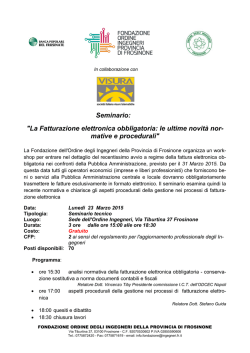 Programma seminario - Ordine degli Ingegneri della provincia di