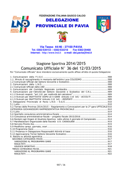 Comunicato ufficiale N.36