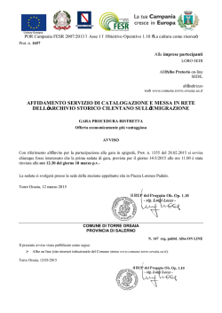 Prot. 1657 - Comune di Torre Orsaia