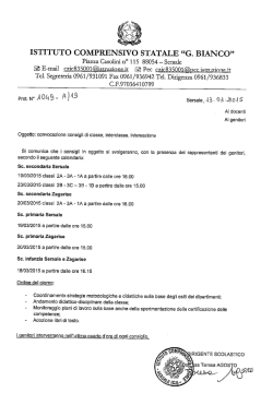 Convocazione consigli di classe, interclasse, intersezione