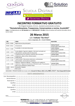 INCONTRO FORMATIVO GRATUITO 26 Marzo 2015