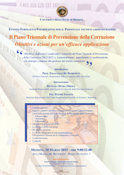 Il Piano Triennale di Prevenzione della Corruzione