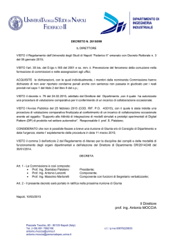 Il Direttore prof. ing. Antonio MOCCIA