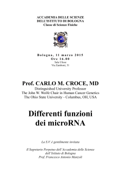 Differenti funzioni dei microRNA
