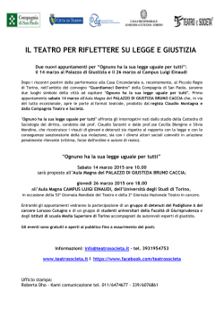 IL TEATRO PER RIFLETTERE SU LEGGE E GIUSTIZIA