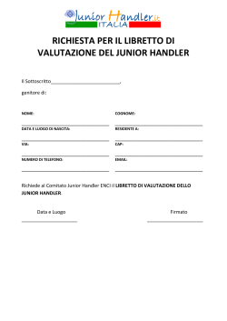 richiesta per il libretto di valutazione del junior handler