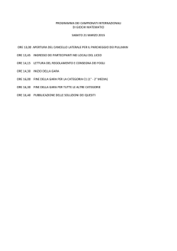 il programma della giornata