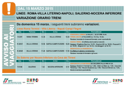 DAL 15 MARZO 2015 LINEE: ROMA-VILLA LITERNO
