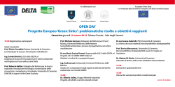 OPEN DAY Progetto Europeo `Green Sinks`: problematiche risolte e