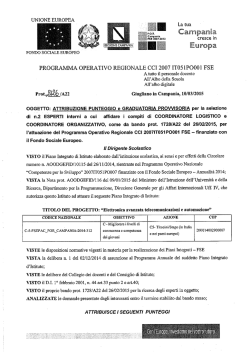 Graduatoria provvisoria tutor logistici