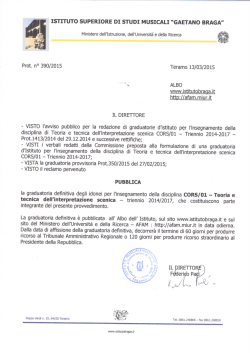 Graduatoria d`Istituto definitiva Interpret. Scenica CORS/01