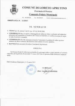 ordinanza sindaco - Istituto Comprensivo Loreto Aprutino