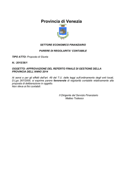 In base alla considerazione degli elementi al momento disponibili
