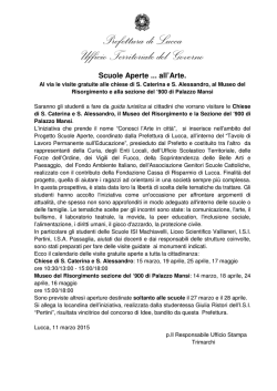 Il comunicato stampa della prefettura di Lucca