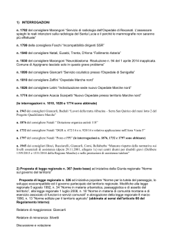 1) INTERROGAZIONI n. 1782 del consigliere