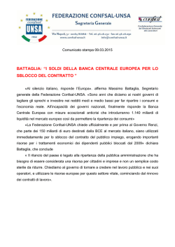 I SOLDI DELLA BCE PER IL PUBBLICO IMPIEGO - comunicato 9