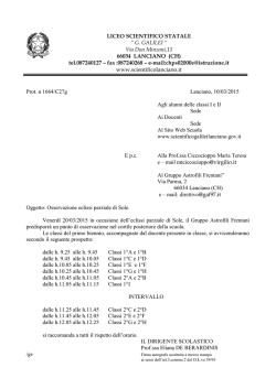 Osservazione eclissi solare - Liceo Scientifico Galilei Lanciano