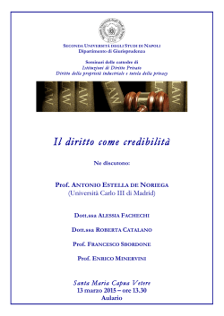 Il diritto come credibilit&agrave; - Dipartimento Giurisprudenza