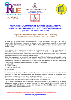 DTO 07-2015 Mutamenti d`uso urbanisticamente rilevanti con
