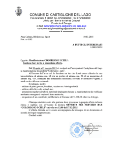Offerta Bar 2015 - Comune di Castiglione del Lago