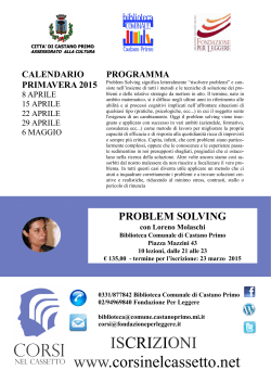 PROBLEM SOLVING 2015.pub - Comune di Castano Primo