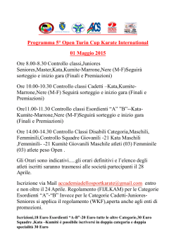 Programma 5° Open Turin Cup Karate