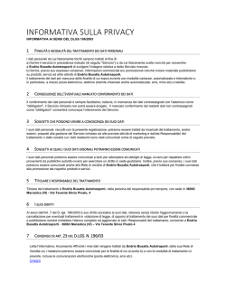 INFORMATIVA SULLA PRIVACY