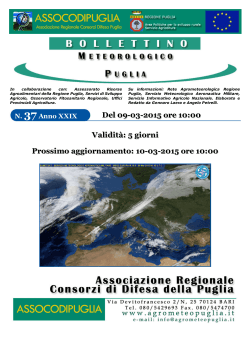 Bollettino n. 37 - Servizio Agrometeorologico Regione Puglia