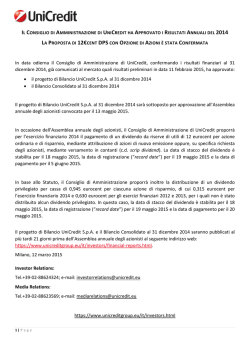 Il CdA di UniCredit ha approvato i Risultati