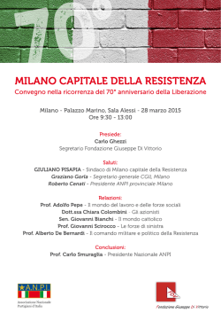 Milano capitale della resistenza