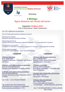 Il Biologo - Universit&agrave; degli Studi di Camerino