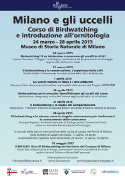 Milano e gli Uccelli - Società Italiana di Scienze Naturali